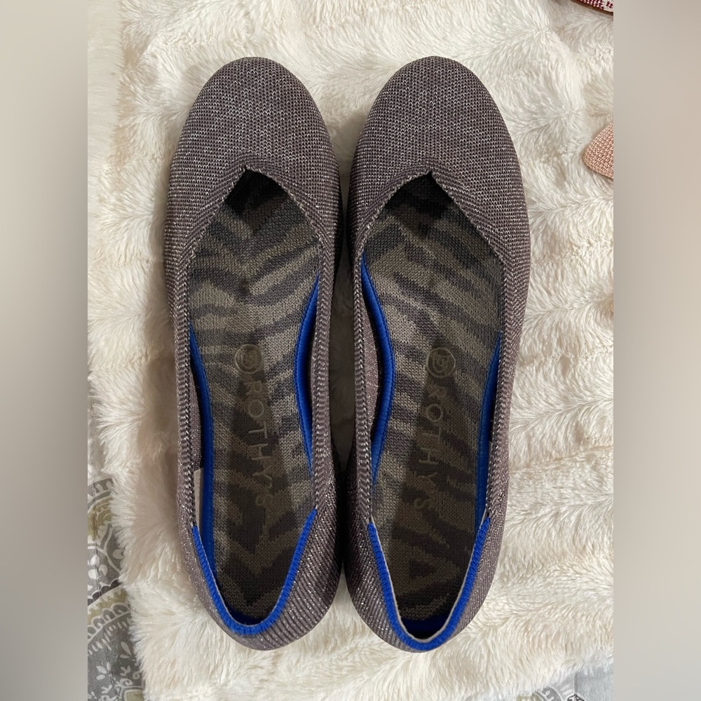 Rothy’s smoke metallic flats - size 10.5